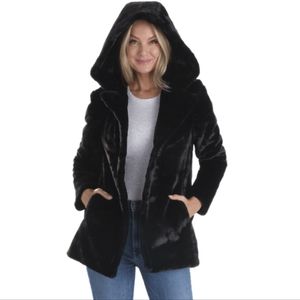 NVLT Hooded Faux Mink Coat
